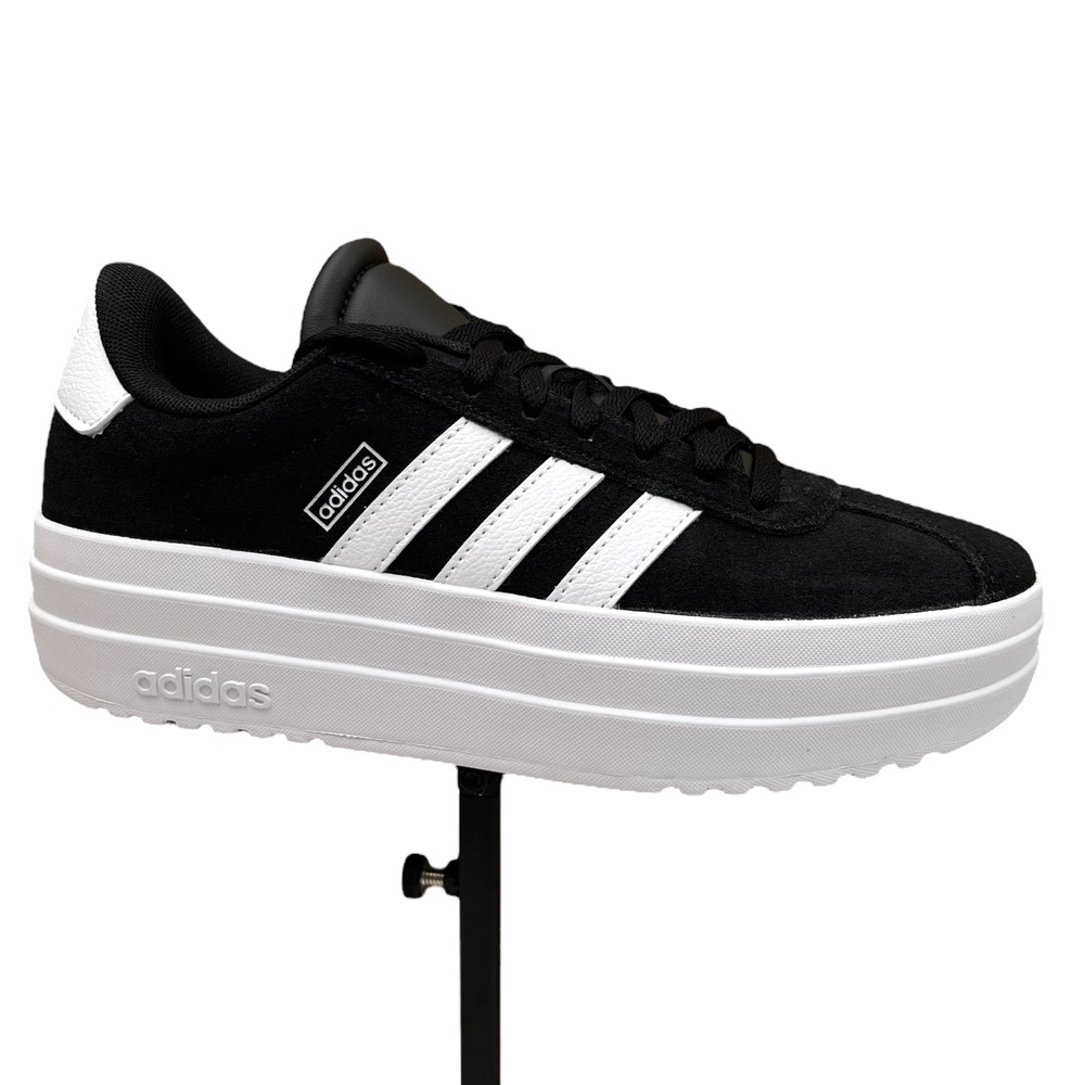Adidas VL Court Youth Girls Boys Skateboard Suede Sneakers Size‎ 4 Black White